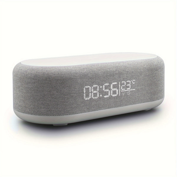 Smart Alarm Clock with Wireless Charger, Dimmable Night Light & Temp Display