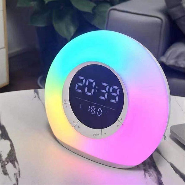 P11 All-in-one Portable FM Radio Bluetooth-compatible Speaker Thermometer Digital Alarm Clock Color Changing Dimmable LED Night Light (CE Certified)