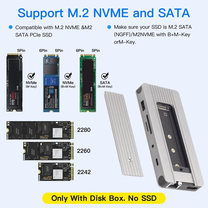 12 - in - 1 USB C Hub SSD NVMe Docking Station, 4K HDMI @60Hz, PD 100W - Aetheo Store
