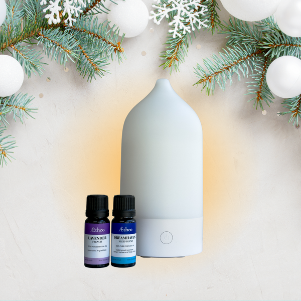 Serenity Sleep Gift Set – White Diffuser with Lavender & DreamHaven Oils