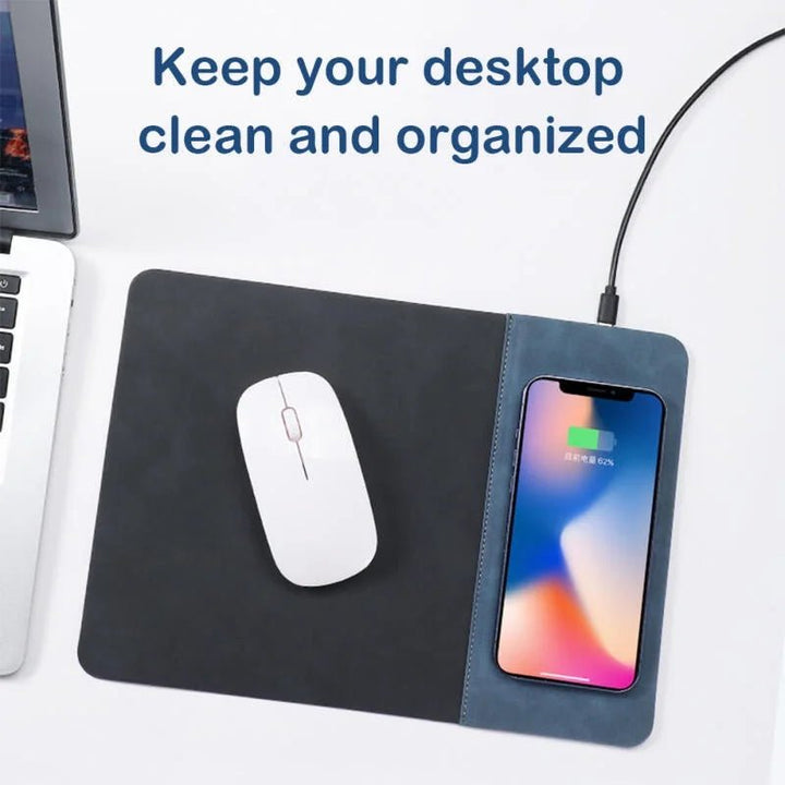 2 - in - 1 Wireless Charging Pad & Mouse Pad with 15W Fast Charging - Aetheo Store
