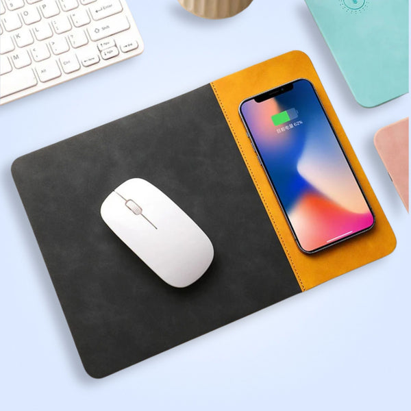 2-in-1 Wireless Charging Pad & Mouse Pad with 15W Fast Charging