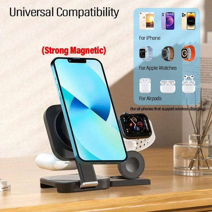 3 - in - 1 Foldable iPhone Wireless Charger For Travellers and Digital Nomads - Aetheo Store