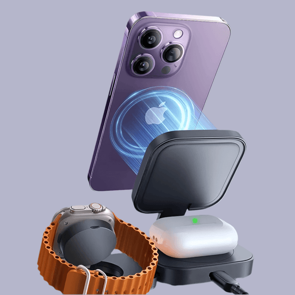3 - in - 1 Foldable iPhone Wireless Charger For Travellers and Digital Nomads - Aetheo Store