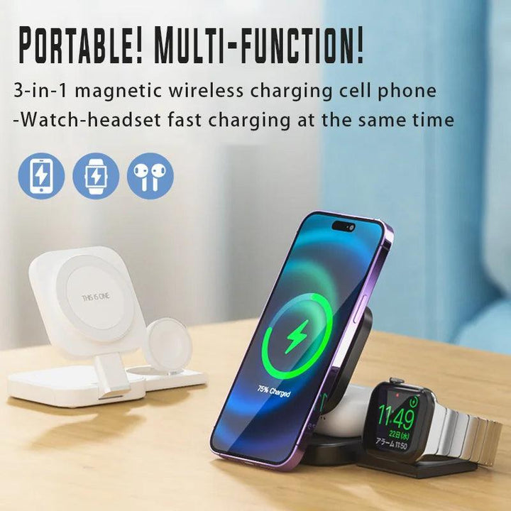 3 - in - 1 Foldable iPhone Wireless Charger For Travellers and Digital Nomads - Aetheo Store