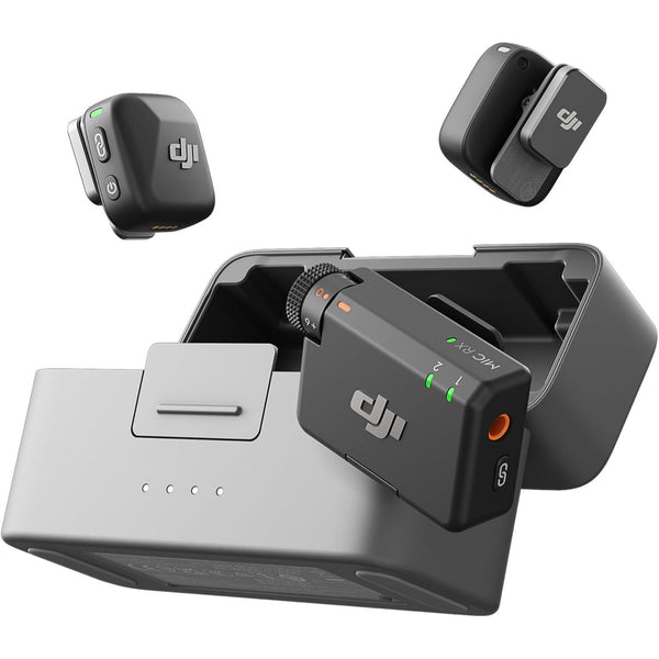 DJI Mic Mini – Best Wireless Lavalier Microphone with Noise Cancelling, 48H Battery, Bluetooth for Camera/iPhone/Android – 2 TX + 1 RX + Charging Case