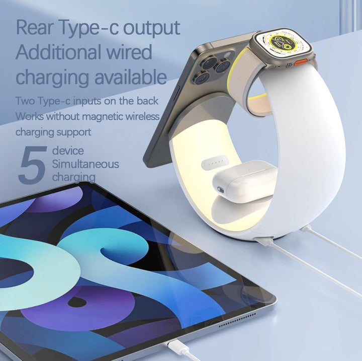 4 - in - 1 Wireless Charger Lamp – MagSafe Compatible for Bedroom & Workspace - Aetheo Store