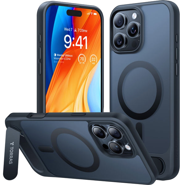 TORRAS For iPhone 16 Pro Max Case Kickstand TPU+PC Phone Cover Compatible with MagSafe