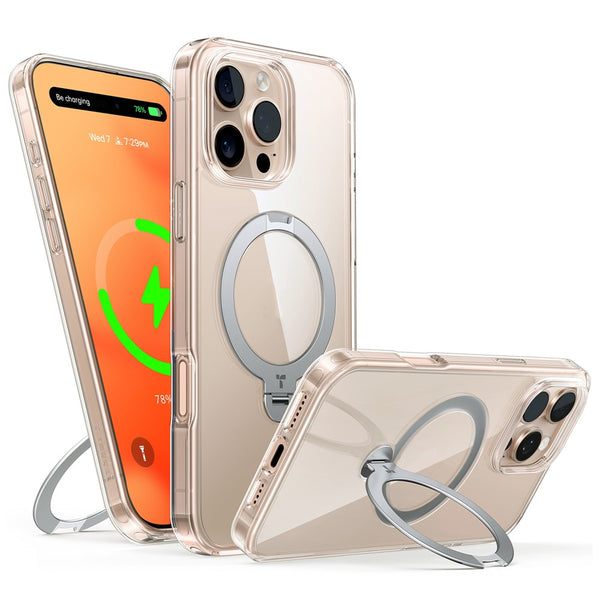 TORRAS For iPhone 16 Pro Case Compatible with MagSafe Rotating Kickstand PC+TPU Phone Cover