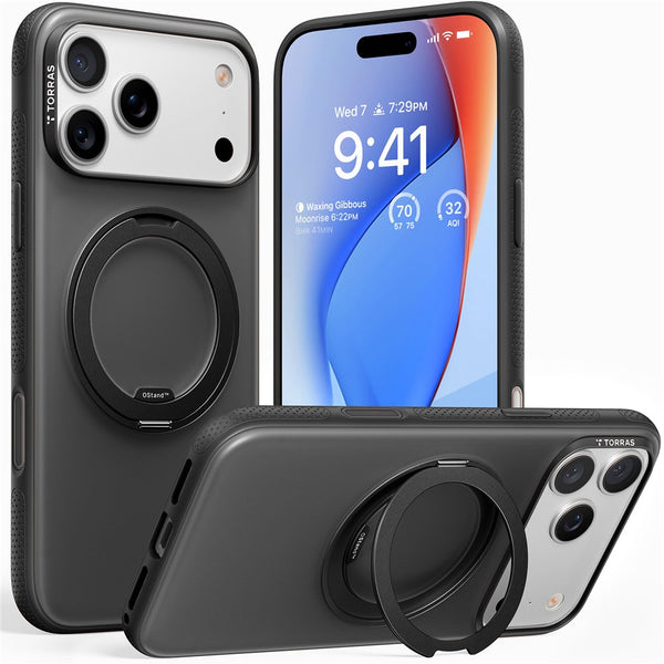TORRAS O Fitness Series For iPhone 17 Pro Max Case Compatible with MagSafe TPU PC Kickstand Phone Cover