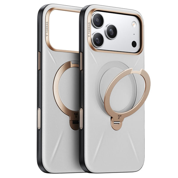 TORRAS Ostand Q PRO Leather Series For iPhone 17 Pro Case Compatible with MagSafe Kickstand Phone Cover
