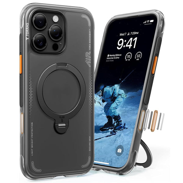 TORRAS Ostand Q3 Air Series Magnetic Case for iPhone 16 Pro & 16 Pro Max – MagSafe Compatible 360° Kickstand Shockproof AirMAX Protective Cover