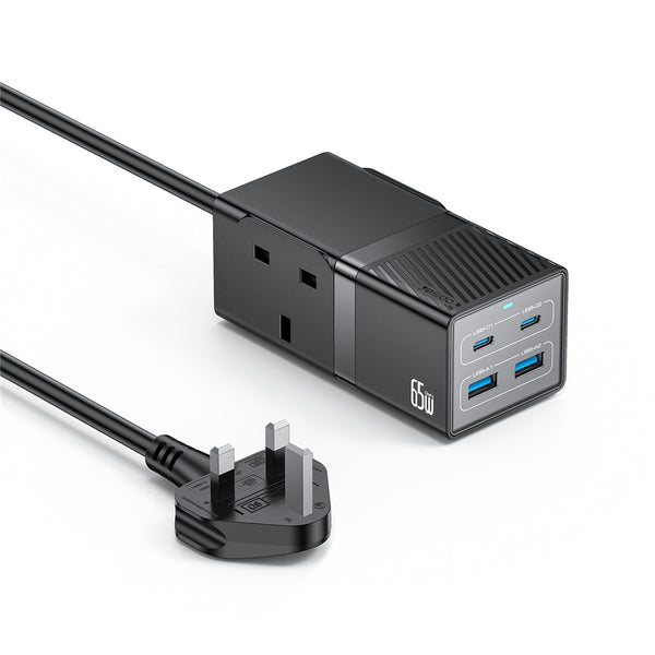 YESIDO MC38 65W GaN Power Strip USB-C USB-A Fast Charger Multi Device Charging Station