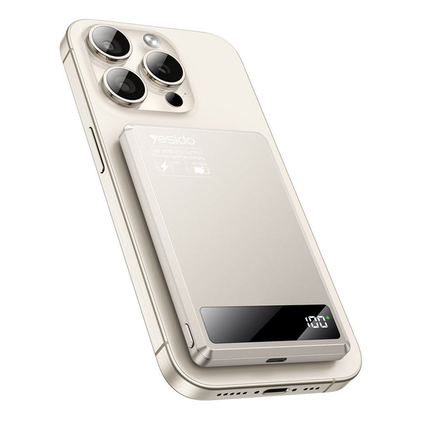 YESIDO YP66 Ultra-Thin Magnetic Wireless Power Bank, 5000mAh Digital Display Portable Phone Charger