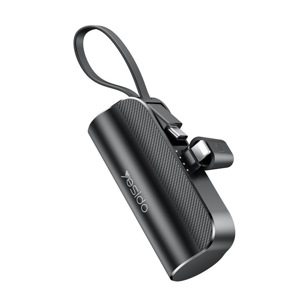 YESIDO YP68 5000mAh 5000mAh iP Plug Mini Power Bank with Built-In Type-C Cable and Hidden Bracket