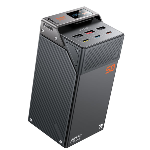 YESIDO YP63 50000mAh Power Bank 3 Type-C 3 USB-A Output Ports Digital Display Phone Charger