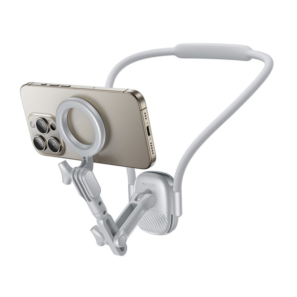 YESIDO C332 Neckband Bracket Anti Shake Foldable Magnetic Stand for Smartphone Action Camera