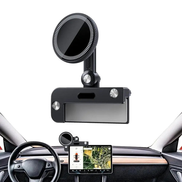 For Tesla Model 3 / Y Car Screen Phone Holder Round Rotatable Magnetic Cellphone Bracket