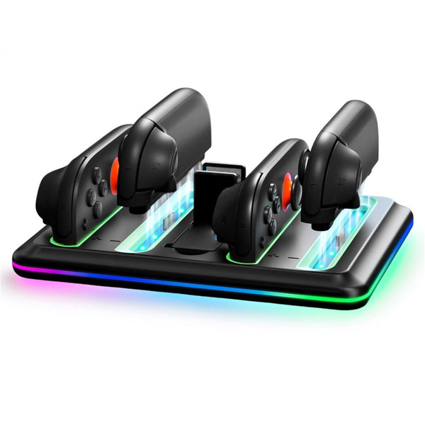 Z31 For Nintendo Switch 2 Controller Charging Dock RGB Light Joy-Con Charger Stand with Game Card Slots