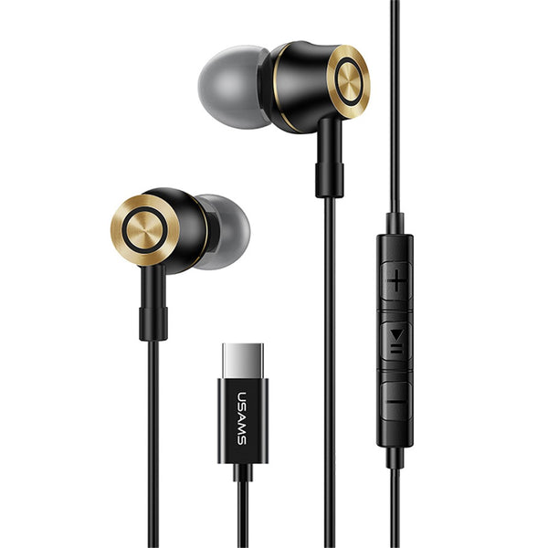USAMS US-SJ482-EP-43 Type-C In-ear Metal Headsets Stereo Earphones, 1.2m