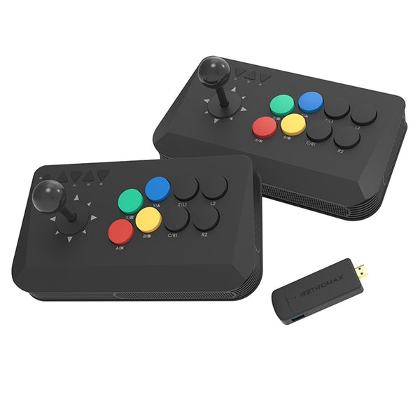 DATA FROG Y3A MAX 2Pcs Joystick Controller Arcade Game Station with M8 Wireless Game Stick Support HD Video Output