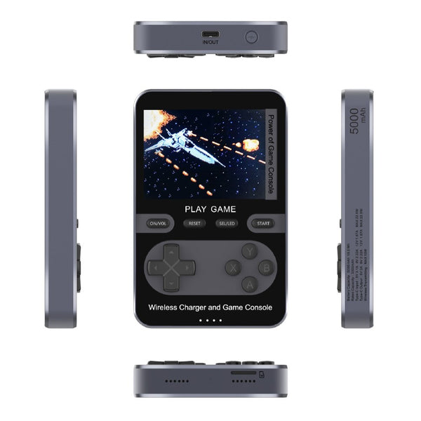 001 15W Magnetic Wireless Fast Charging Power Bank Handheld Game Console with Built-In 500 Games