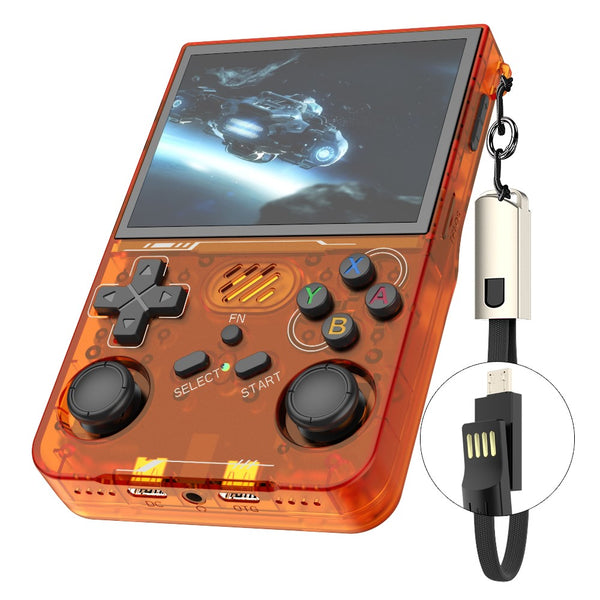 R36xx Handheld Game Console 3.5 Inch Screen Retro Arcade Gaming Controller, WiFi Version  /  64G TF Card