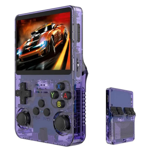 R36s Open Source Handheld Game Console 3.5 Inch HD Portable Retro Gaming Device with 128GB Memory Card