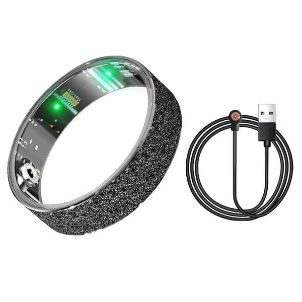 Vring-3 Frosted Bluetooth-compatible Sleep Health Monitoring Smart Ring Stainless Steel Finger Ring, Magnetic Charging Cable
