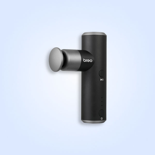 Breo S1 Deep Tissue Massage Gun – Ultra Quiet 4-Speed Mini Massager, 4 Heads, Long Battery, USB-C Portable Relief