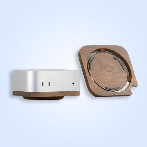 Hagibis Walnut Bracket for Mac mini M4 / M4 Pro – Dustproof Stand