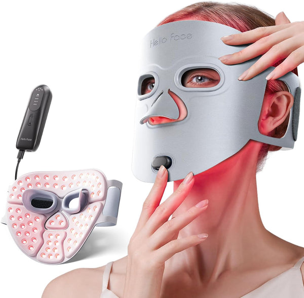 Hello Face M500S LED Face Mask – Red Light Therapy Mask for Wrinkles & Skin Rejuvenation