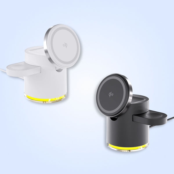 Magnetic 3‑in‑1 Foldable Qi2 Wireless Charging Stand for iPhone, Apple Watch & AirPods