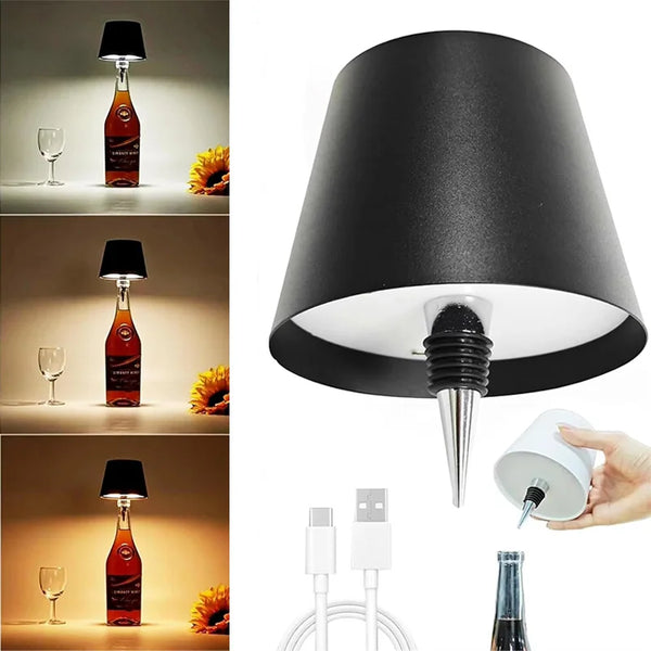 GlowCap Wireless Bottle Lamp - High Quality Metal Lampshade