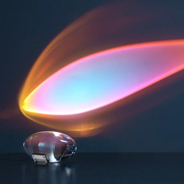 Italian Crystal Table Lamp – “Eye of the Sky” LED Egg-Shaped Decor