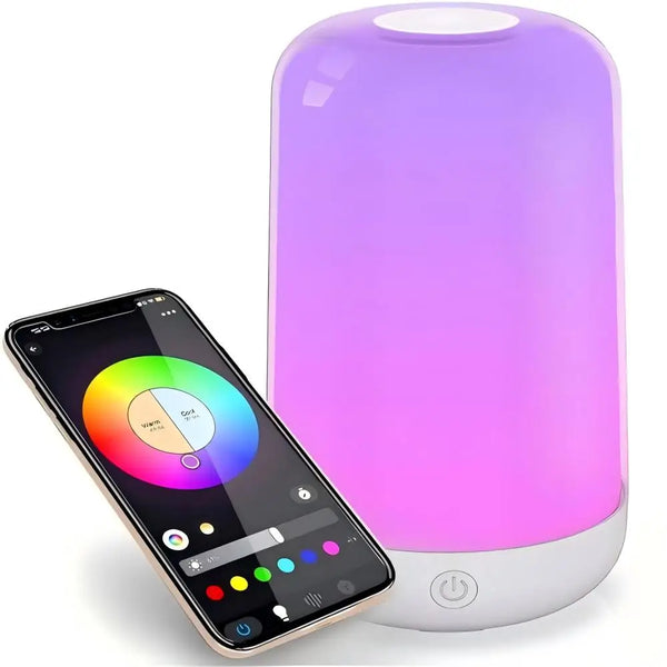 Smart LED Bedside Lamp – RGB Touch Night Light with App & Music Control