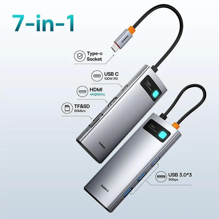 Baseus 7 - in - 1 Gen 2 USB - C HUB 4K@60Hz HDMI - Aetheo Store