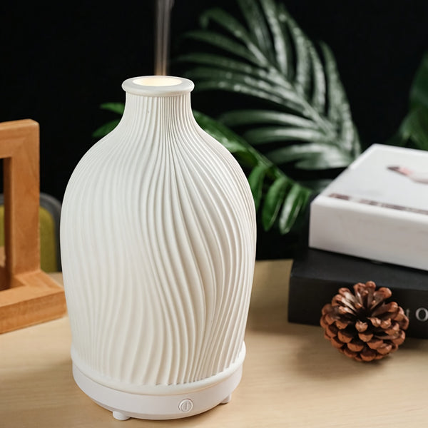 Handmade USB Essential Oil Diffuser – Oval Resin Aroma Humidifier with Soundwave Tech & Auto Shut-Off