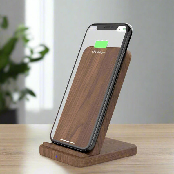 Eco - Friendly 15W Fast Wireless Charger – 100% Walnut Wood Qi Stand - Aetheo Store