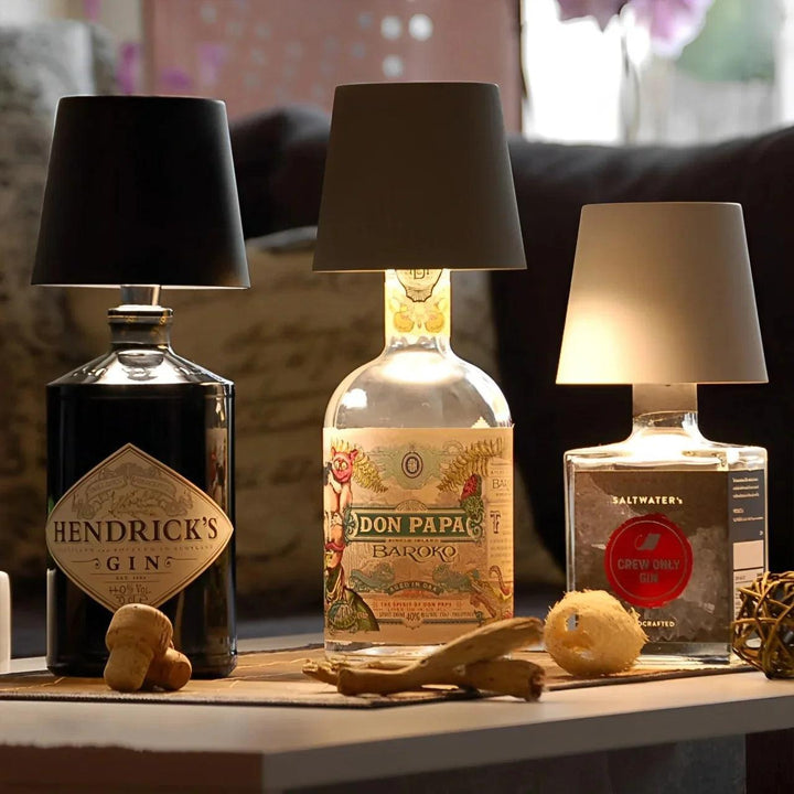GlowCap Wireless Bottle Lamp - High Quality Metal Lampshade - Aetheo Store