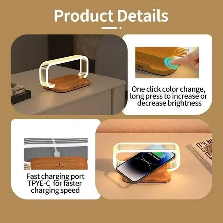 Touch Control Lamp with Wireless Charging – LED Light for Bedside or Desk - Aetheo Store
