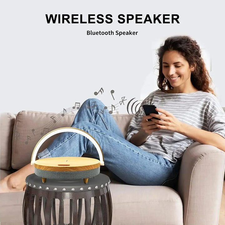 ZenGlow Wooden Wireless Charging Bluetooth Speaker - Aetheo Store