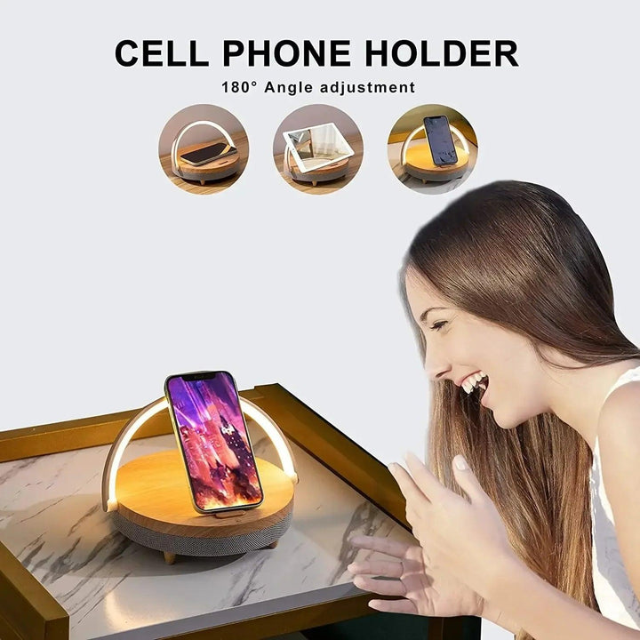 ZenGlow Wooden Wireless Charging Bluetooth Speaker - Aetheo Store